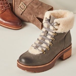 Cork Ease, Winslet leather boot, Old Ford Shearling Combo size 9